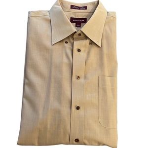 Nordstrom smartcare dress shirt in British khaki. 18-34. Like new.